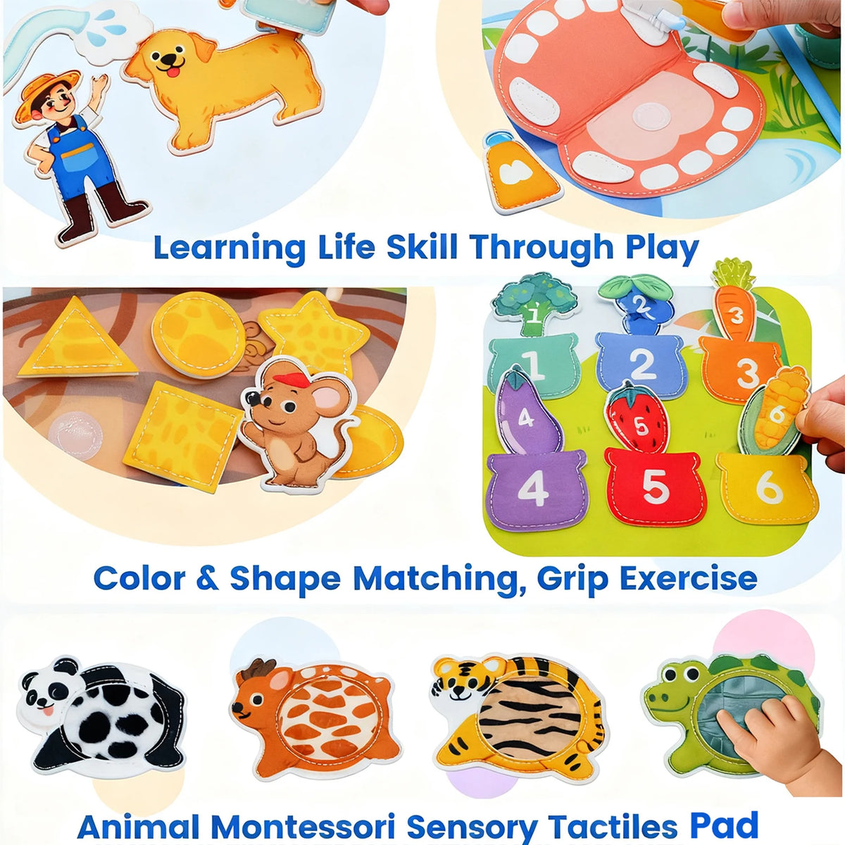 Montessori Busy Board Giraffe Activity Book for Toddlers