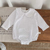 Baby Girls Lace-Trim Cotton Romper with Floral Details