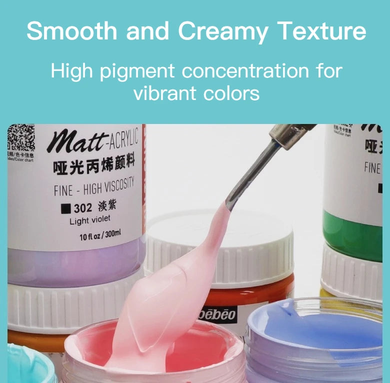A pink paint is being applied with a brush onto a white container, demonstrating a smooth and creamy texture.