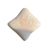 A white, squishy toast-shaped stress relief toy with small red speckles.