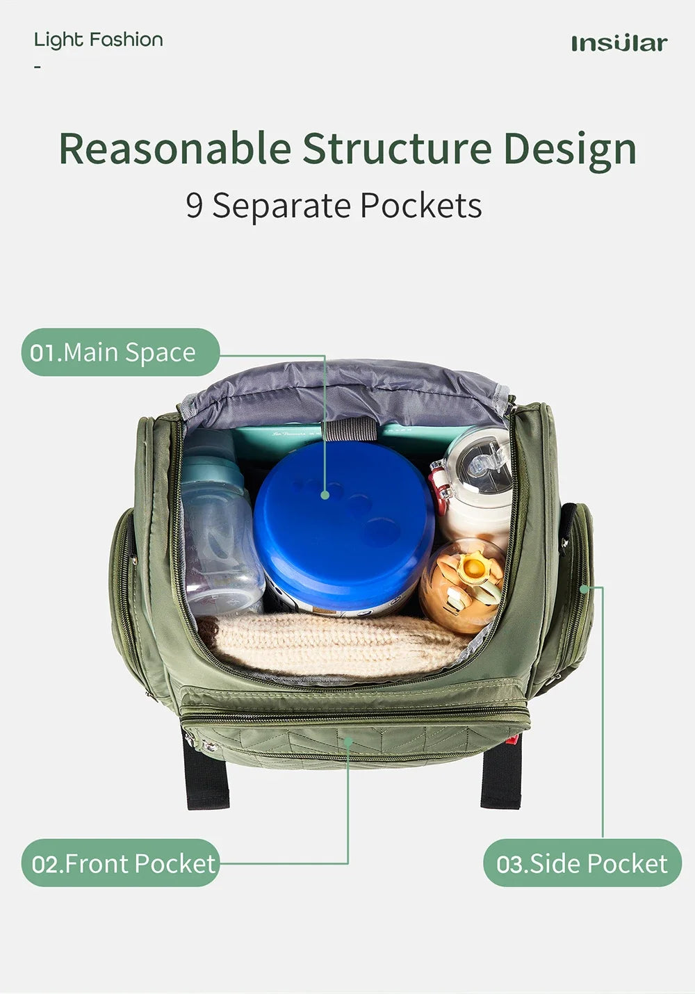 Large-Capacity Waterproof Diaper Backpack for Parents on the Go