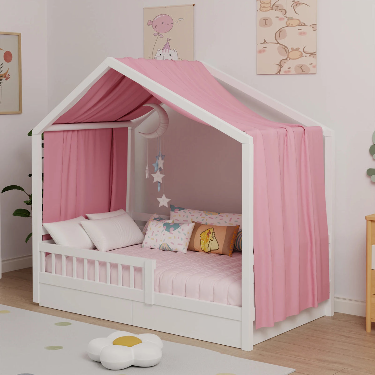 Soft Muslin Bunk Bed Canopy for Kids' Bedroom Decor