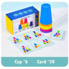 Montessori Stacking Cup Game with Color Cards
