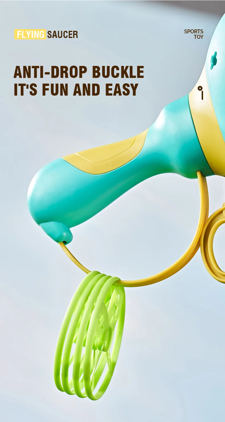 Pull-String Flying Saucer Launcher Toy for Kids