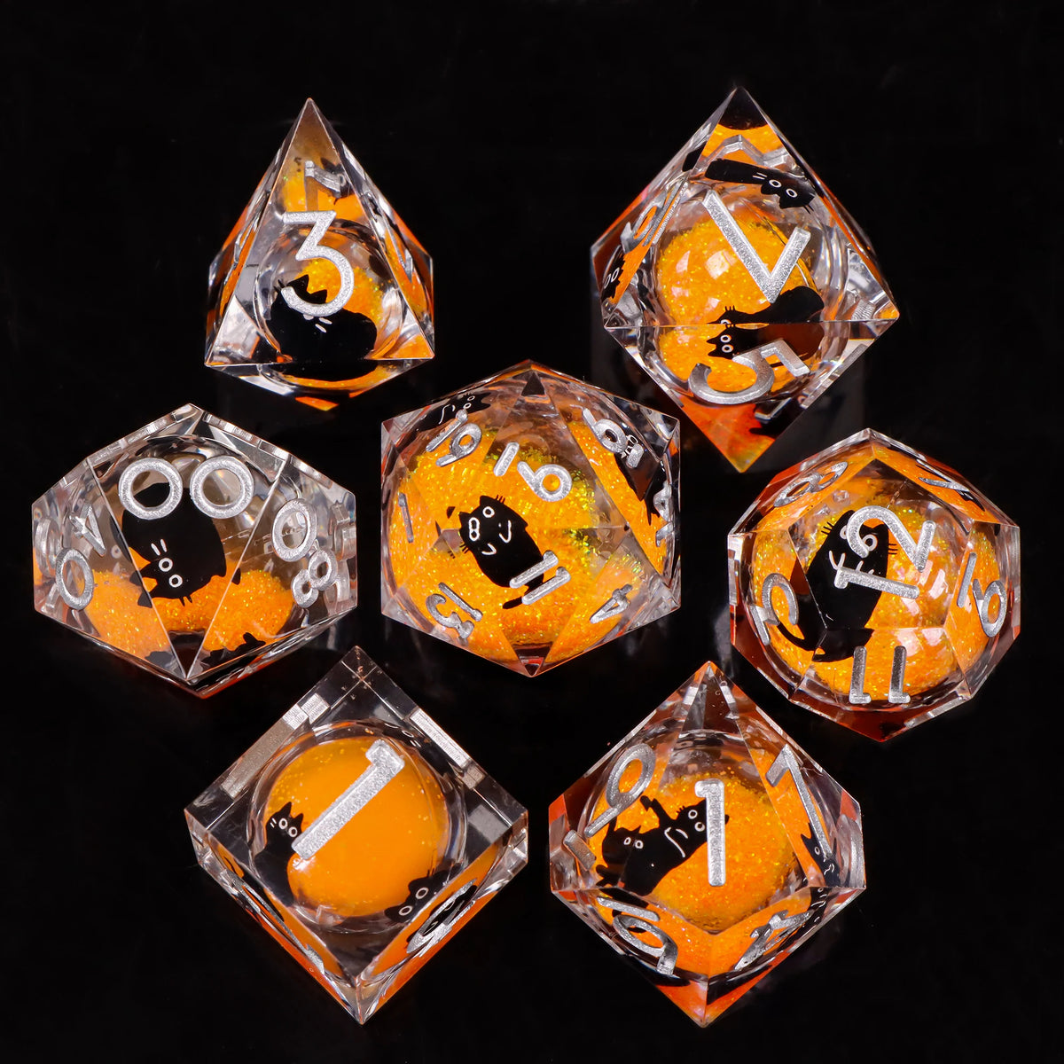 Liquid Core Dice Set for Dungeons & Dragons | Sharp Edge Resin RPG Dice
