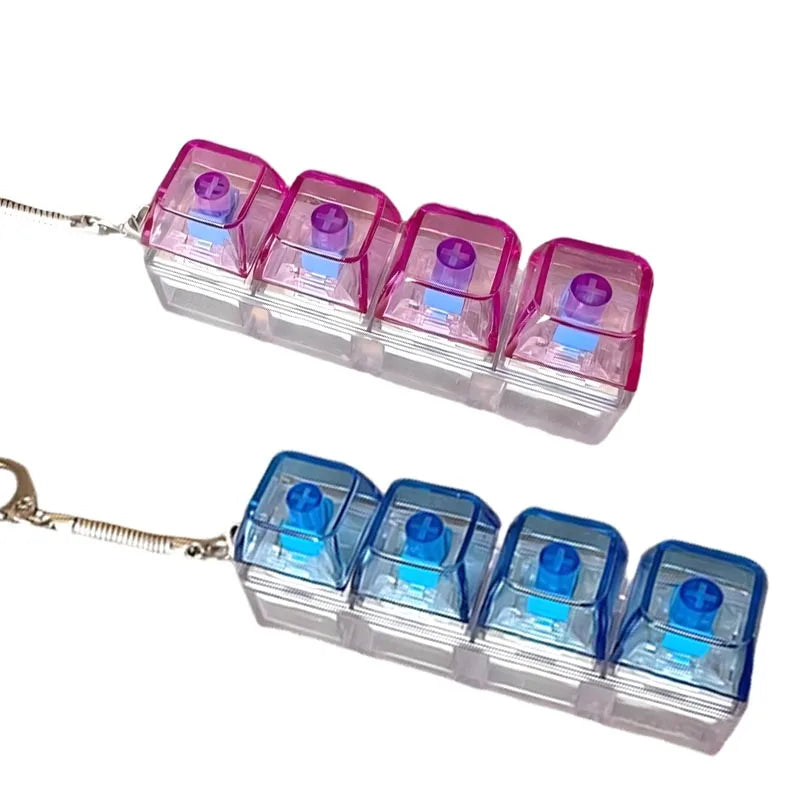 LED Crystal Keyboard Keychain Fidget Toy