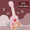 Pink Little Bear ukulele toy featuring cute bear characters and musical notes