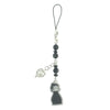Anime-inspired keychain featuring a black silhouette charm on a silver chain.