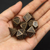 Bronze Metal Polyhedral Dice Set for RPG Games