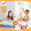 A large magic water drawing mat for kids showing a child using pens to draw on the board.