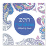 Cover of a zen mandalas colouring book featuring intricate patterns and purple blue colors.