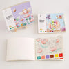 A watercolor painting book featuring summer fairy tale and animal designs with illustrations and color swatches.