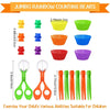 Jumbo rainbow counting bears with sorting cups and tweezers for children's learning