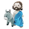 A plush doll set featuring Jesus and the Virgin Mary with realistic facial features and draped fabric.
