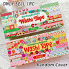 A colorful set of strawberry aesthetic washi tape rolls in various patterns and colors for crafting
