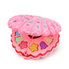 A pink kids princess makeup toy set with a multi-layer shell case and a pink dome lid.
