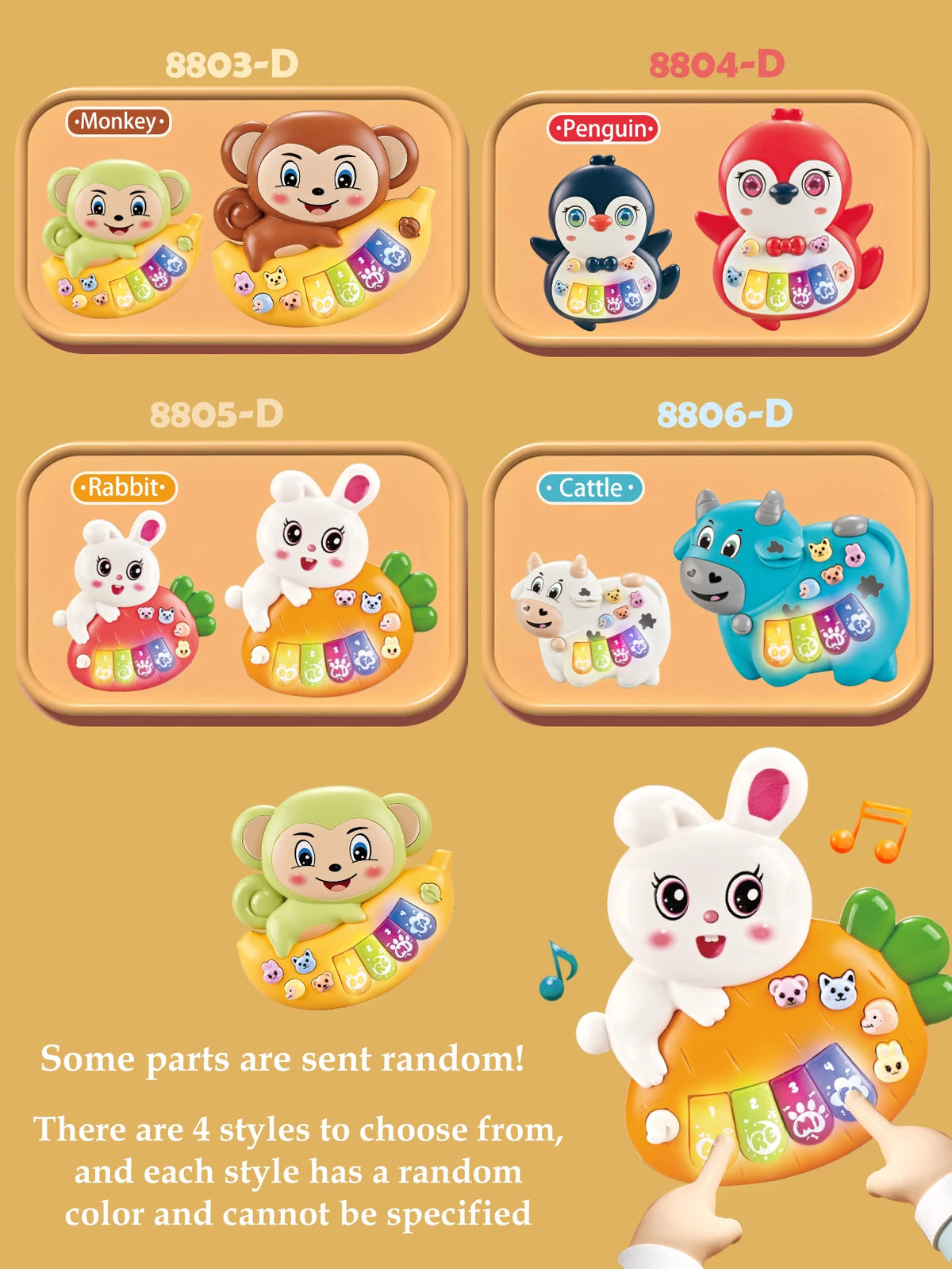 Interactive Musical Piano Toy with Animal Friends