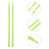 Set of five glow-in-the-dark neon green nylon drumsticks shown in various angles
