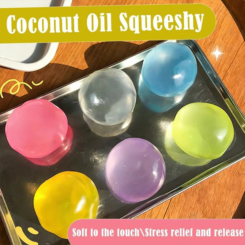 Squishy Coconut Oil Stress Ball – Handmade Sensory Fidget Toy