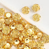 12mm Gold Rose Flower Resin Flat Back Beads for Jewelry Making (30-Pack)
