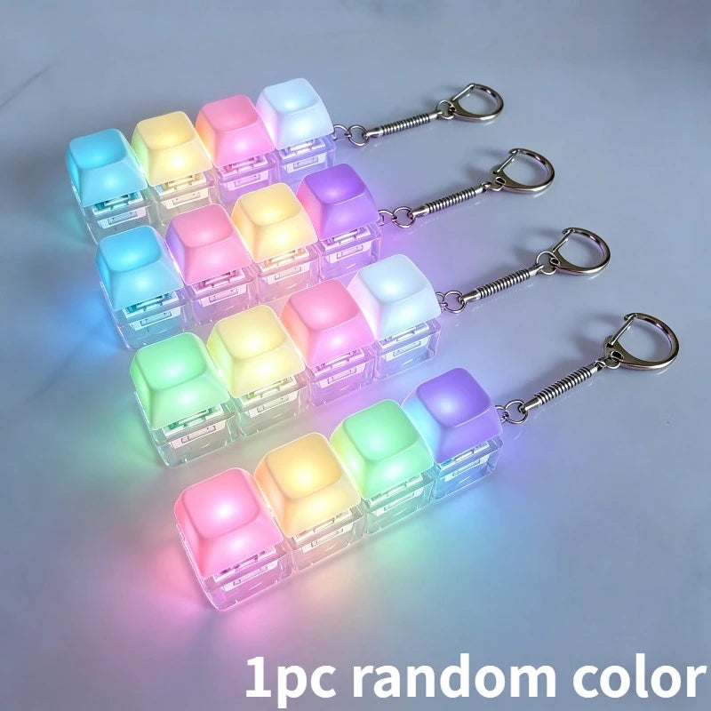 LED Macaron Keyboard Fidget Toy with Keychain