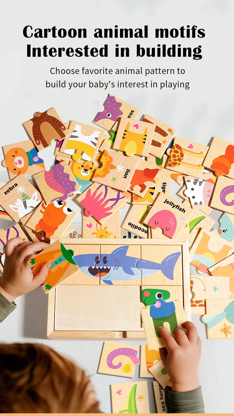 Wooden Animal Shape Puzzle for Early Learning