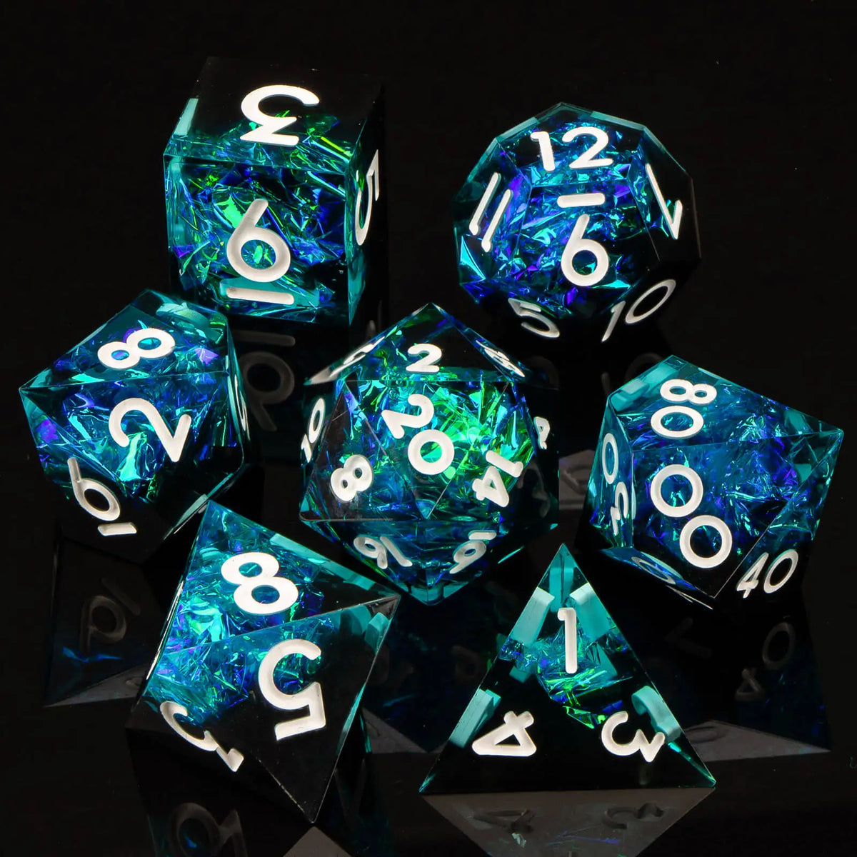Handmade Resin Sharp Edge Dice Set for RPG Games