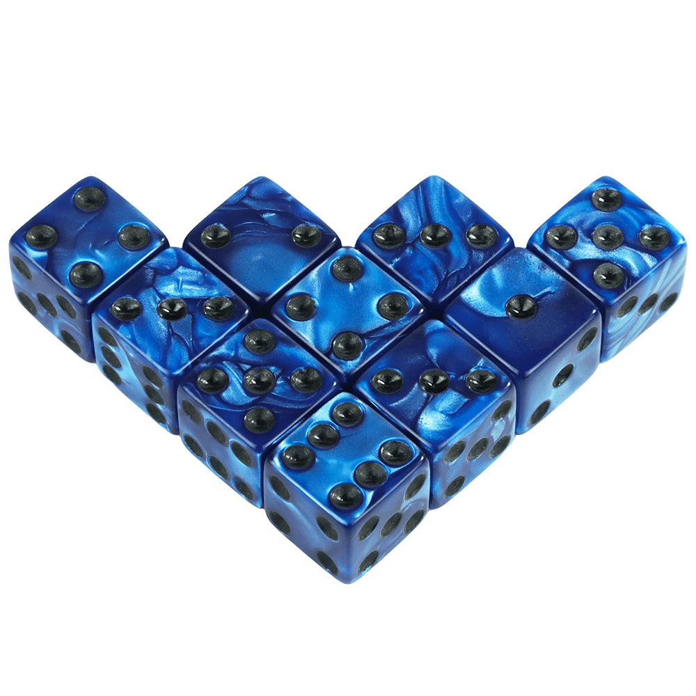 Marble Acrylic D6 Dice Set (10-Pack) for Tabletop RPGs, D&D, and Classroom Learning