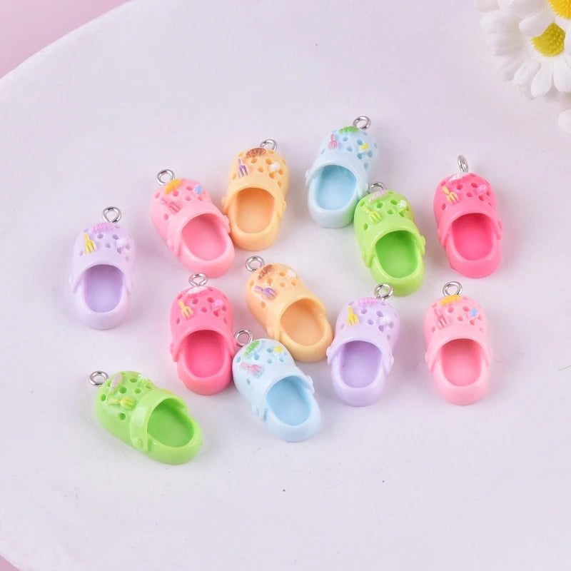 Ocean Summer Slippers Resin Charms for DIY Jewelry Making