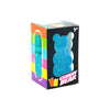 A box of gummy bear sensory fidget cube for stress relief and focus with a 3+ age recommendation.