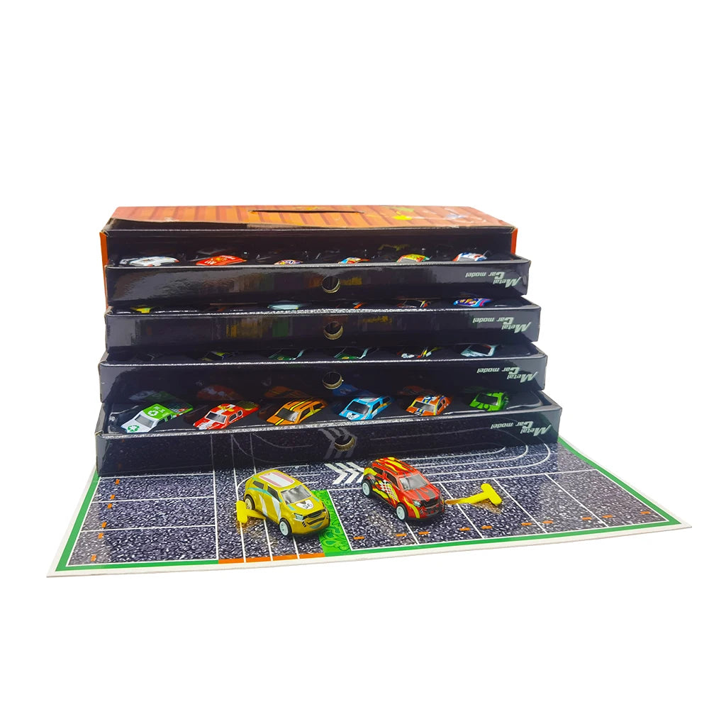 Mini Pull-Back Toy Car Set with Storage Case