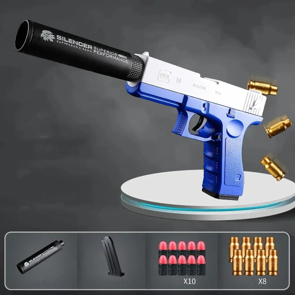 Soft Bullet Toy Pistol with Ejecting Shells