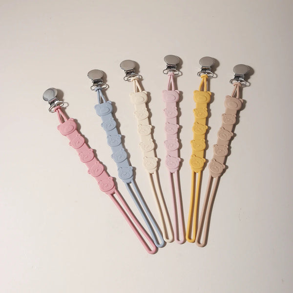 3-in-1 Silicone Pacifier Clip with Adorable Cartoon Animal Design