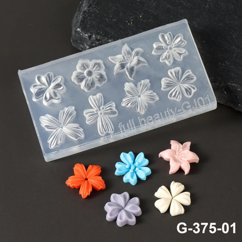Floral Silicone Nail Art Stencils for 3D Design
