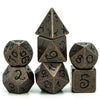 Premium Metal Polyhedral Dice Set with Dragon Font
