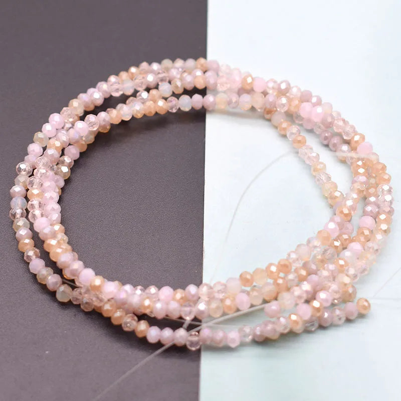 Mixed-Color Rondelle Glass Beads for Jewelry Making