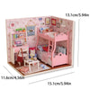 DIY Miniature Wooden Dollhouse Kit with LED Lighting