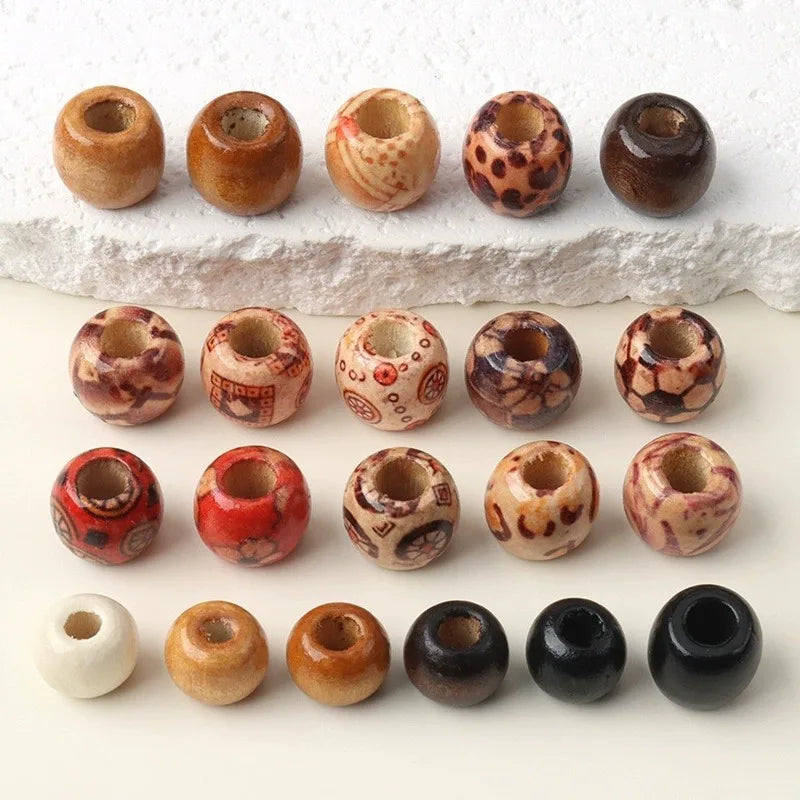 Natural Wooden Beads Assortment for Jewelry Making