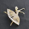Ballerina Dancer Rhinestone Brooch for Women
