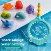 Turtle Water Play Bath Toy Set with Net and Squeeze Animals