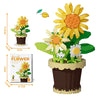 Building Block Flower Pot Set – Roses, Sunflowers & Carnations