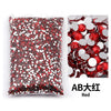 Bag of red and silver flat-back resin rhinestones for DIY craft and nail art