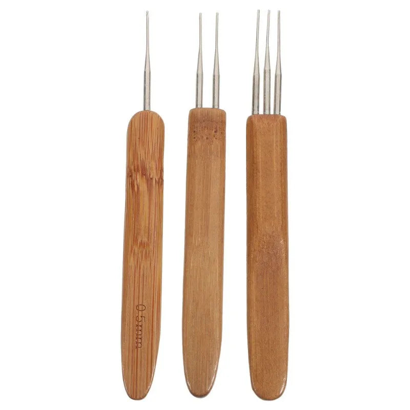 Dreadlock Crochet Hook Set with Bamboo Handles