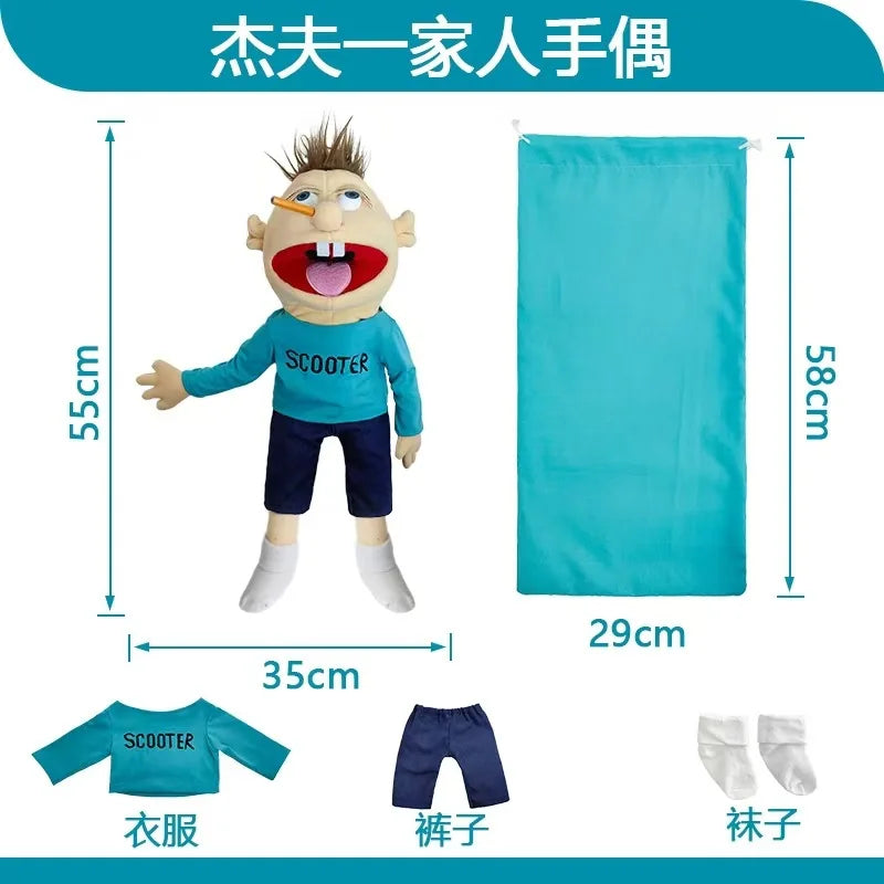 Jeffy Hand Puppet Toy – Soft Plush Zombie Boy Puppet