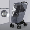 Dark grey universal waterproof winter stroller cover with a clear window and quilted fabric