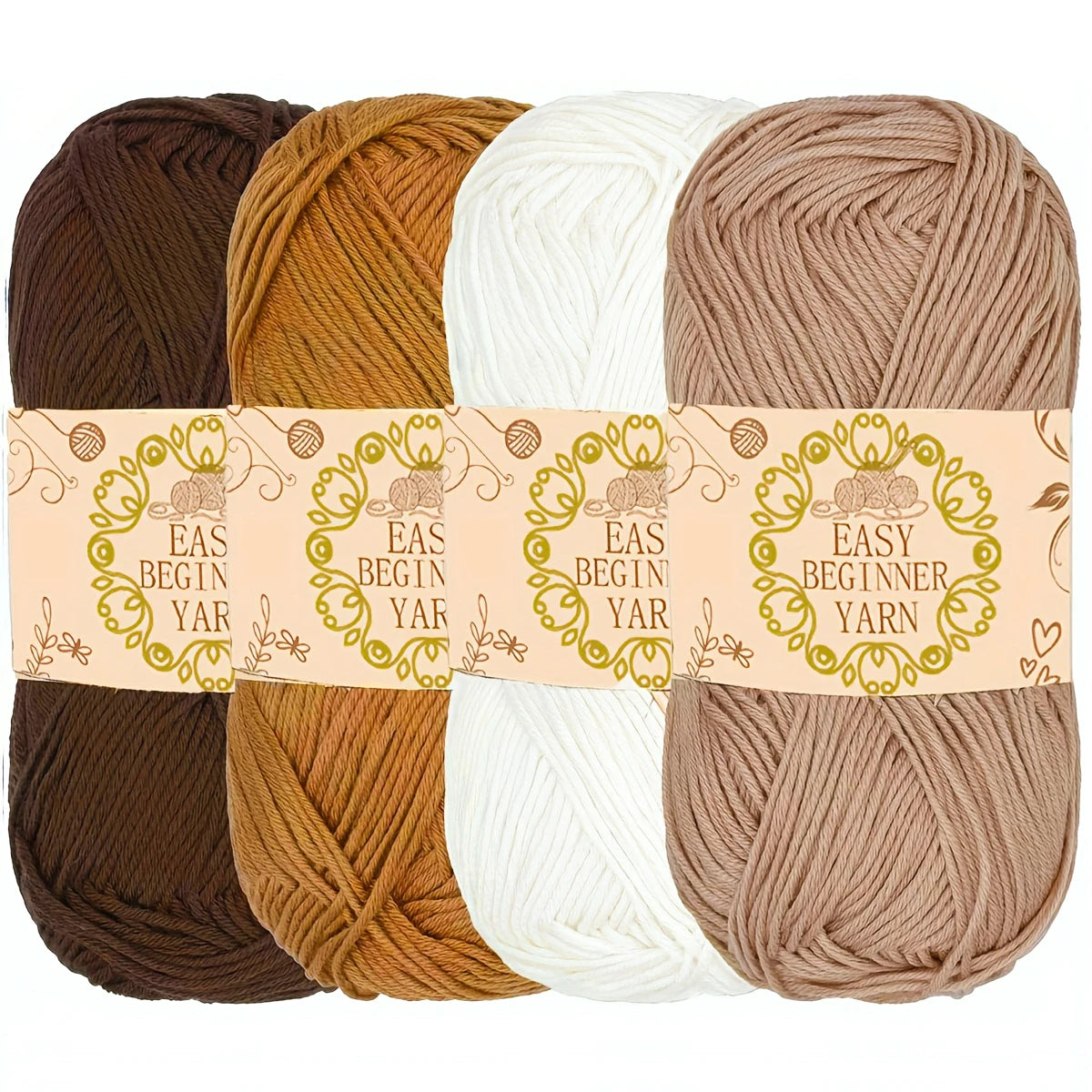 Premium Acrylic Yarn 4-Pack – Soft, Bright, Machine-Washable Knitting Yarn