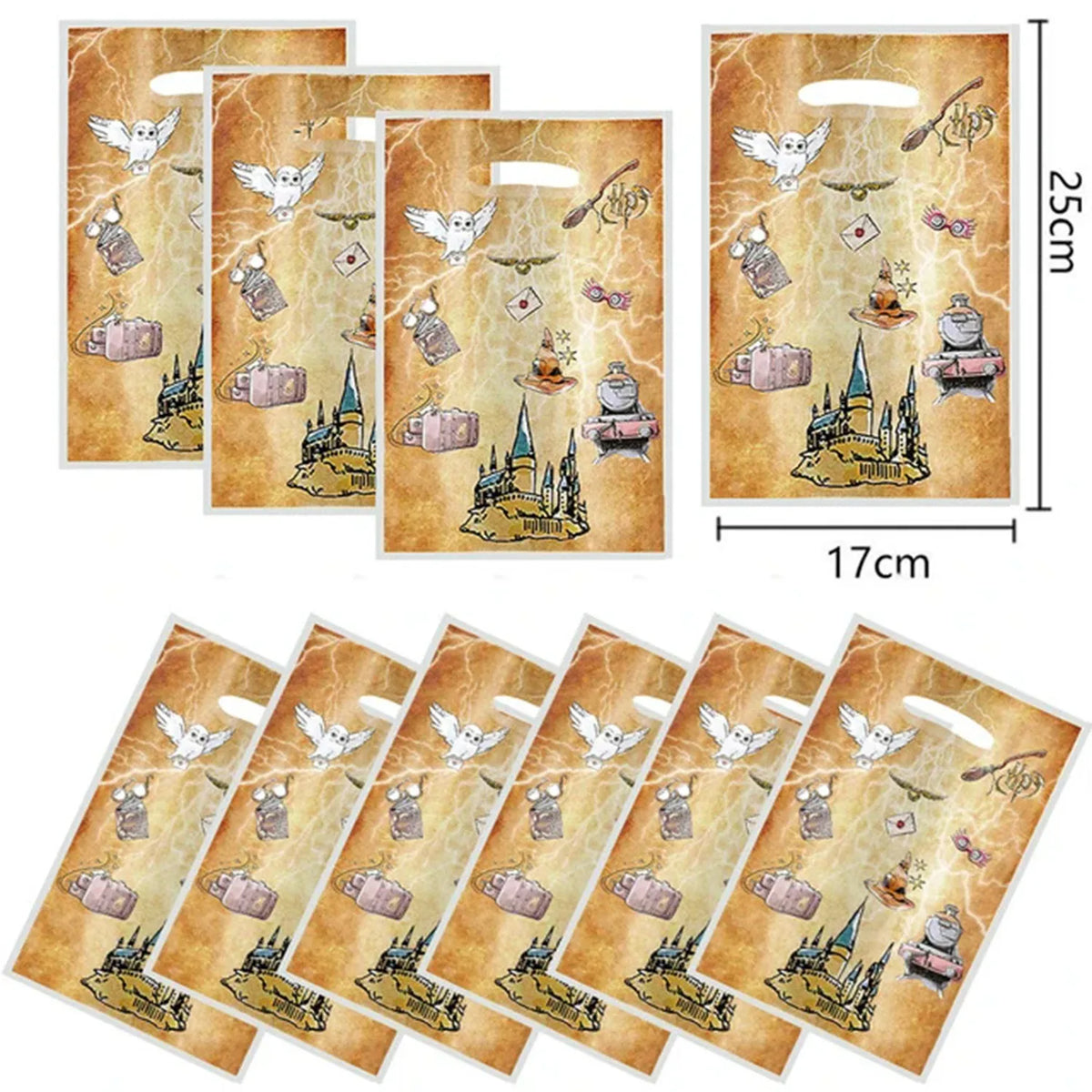 Cartoon Themed Kids Party Decoration Set with Face Stickers, Gift Bags & Slap Bracelets