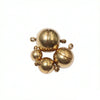 A set of gold-toned stainless steel magnetic clasps for jewelry making, featuring several spherical components.