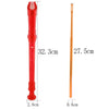 Red rainbow transparent 8-hole soprano recorder with an attached cleaning rod