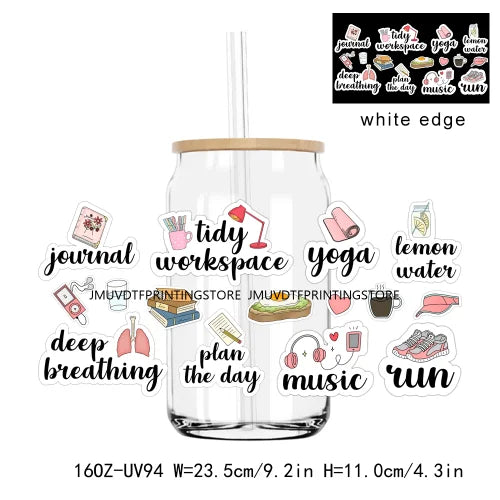 16oz UV DTF Cup Wrap Sticker for Libbey Glass Cans